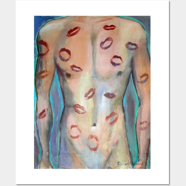 Male torso with kisses Wall Art by diegomanuel